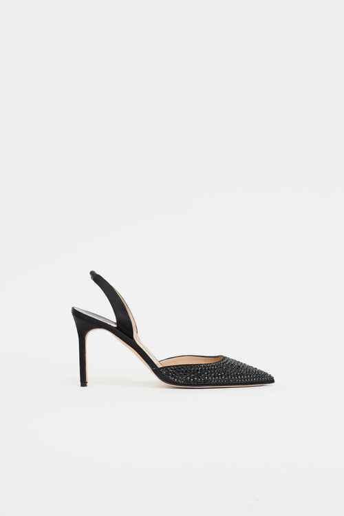 Manolo Blahnik Crystal Slingback Heel