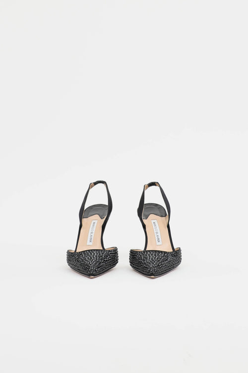 Manolo Blahnik Crystal Slingback Heel