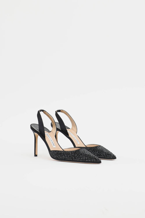 Manolo Blahnik Crystal Slingback Heel