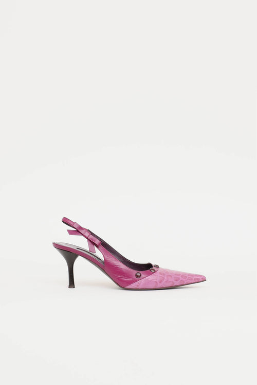 Escada Embossed Slingback Heel