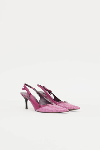 Escada Embossed Slingback Heel