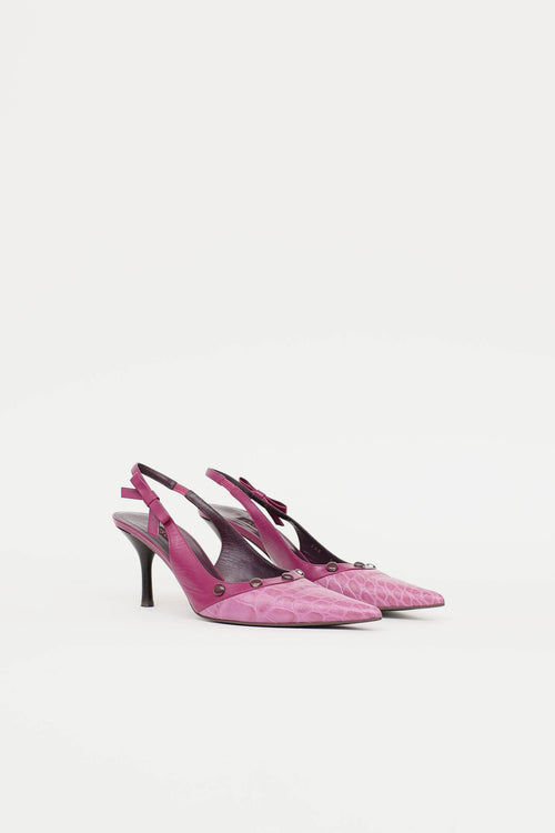 Escada Embossed Slingback Heel