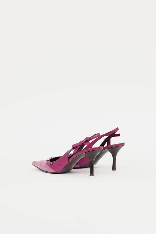Escada Embossed Slingback Heel