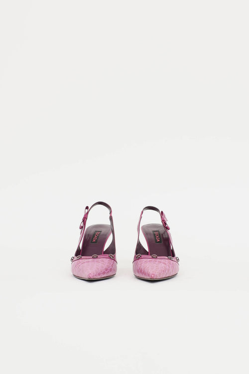 Escada Embossed Slingback Heel