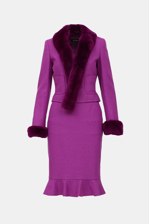 Escada Fur Trim Co-Ord Set