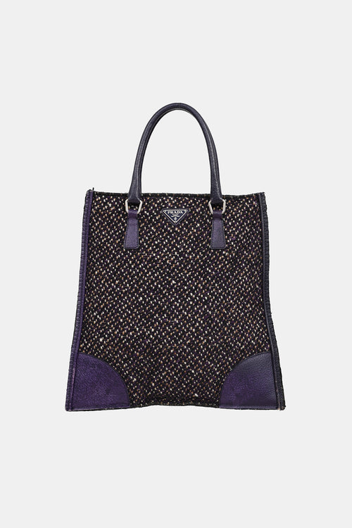 Prada Tweed Tote Bag