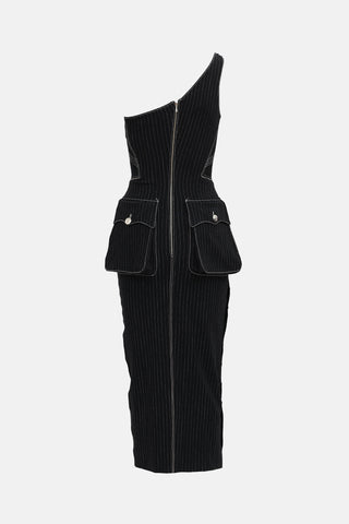 Jean Paul Gaultier ARCHIVE F 1992 Pinstripe Cargo Dress