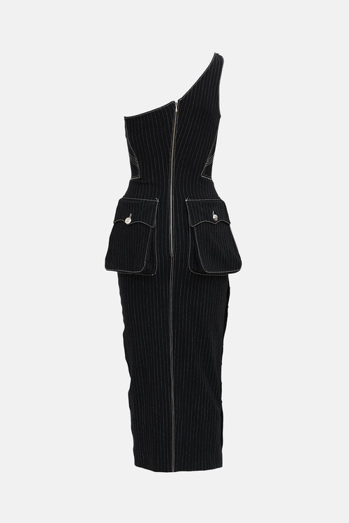 Jean Paul Gaultier ARCHIVE F 1992 Pinstripe Cargo Dress