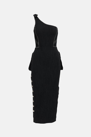 Jean Paul Gaultier ARCHIVE F 1992 Pinstripe Cargo Dress