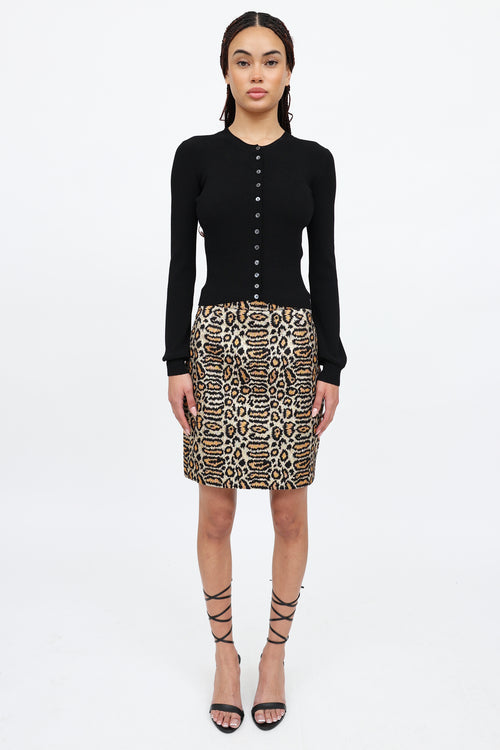 Saint Laurent SS14 Brocade Pattern Skirt
