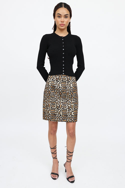 Saint Laurent SS14 Brocade Pattern Skirt