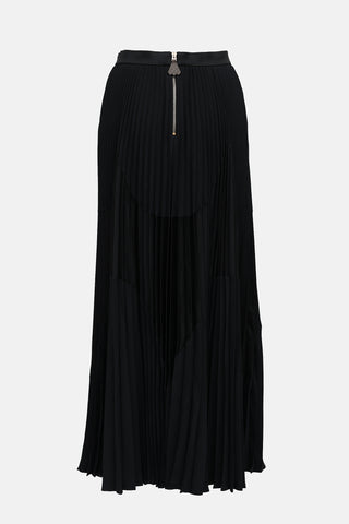 Louis Vuitton Satin Pleated Panel  Skirt