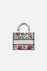 Dior 2020 Floral Embroidered Lady D-Lite Medium Bag