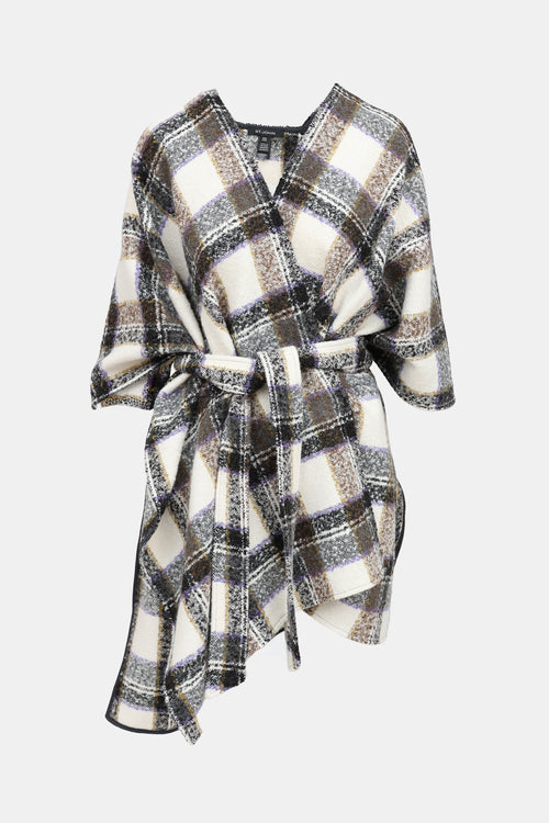 St John Plaid Belted Cape