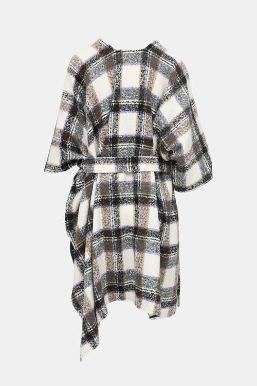 St John Plaid Belted Cape