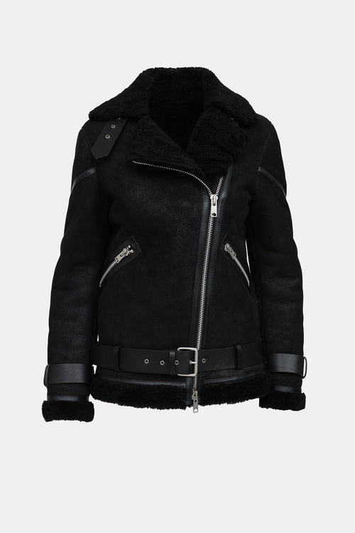 All Saints Hawley Shearling Biker Jacket