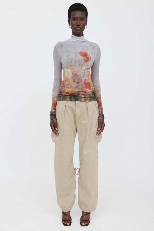 Floral Mesh Top