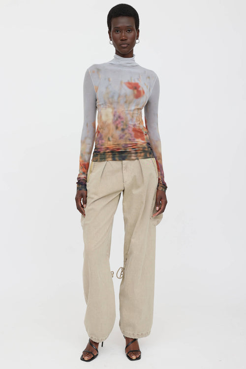 Floral Mesh Top