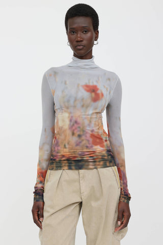Floral Mesh Top