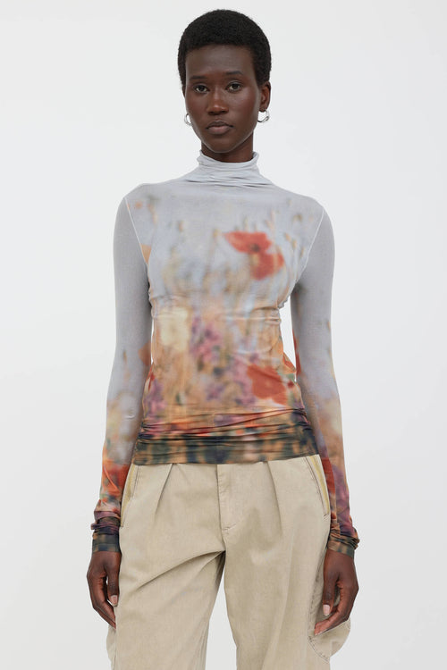 Floral Mesh Top