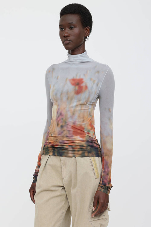 Floral Mesh Top