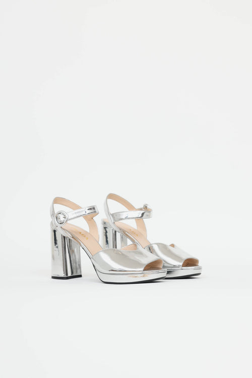 Prada Metallic Platform Sandal