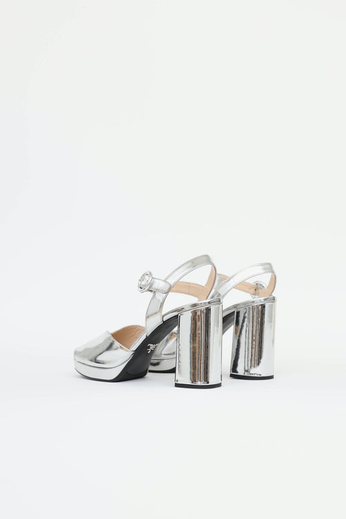 Prada Metallic Platform Sandal