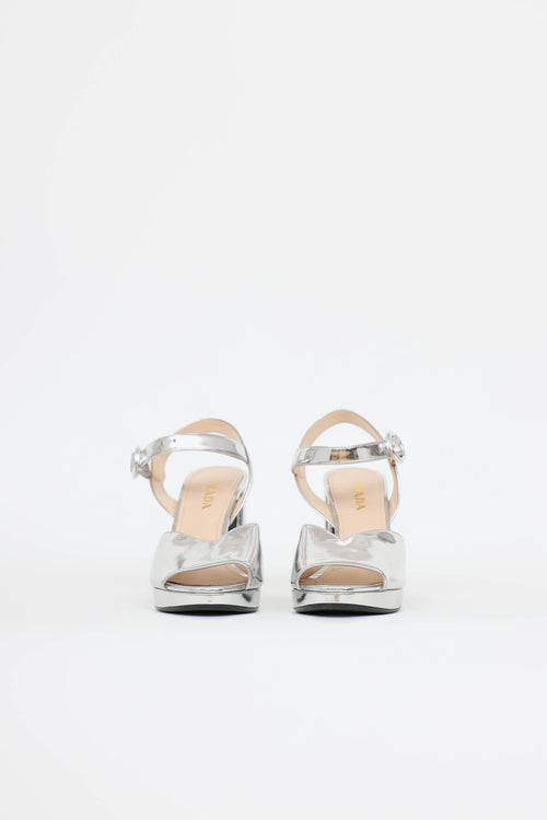 Prada Metallic Platform Sandal