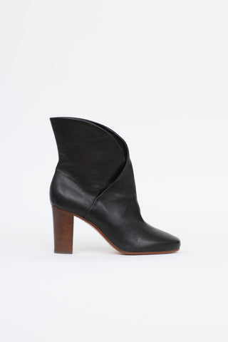 Celine Leather Wrap Ankle Boot