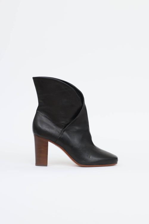 Celine Leather Wrap Ankle Boot