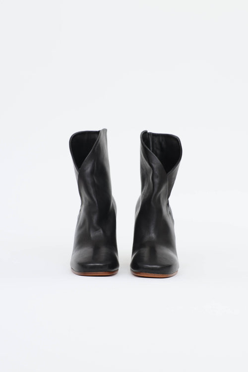 Celine Leather Wrap Ankle Boot