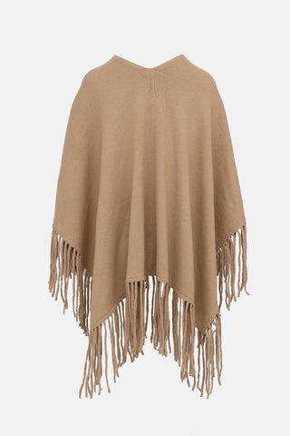 Black Goat Cashmere Fringe Cape