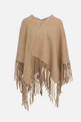 Black Goat Cashmere Fringe Cape
