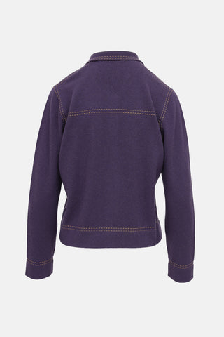 Black Goat Cashmere Stitched Jacket