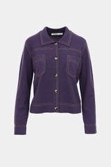 Black Goat Cashmere Stitched Jacket