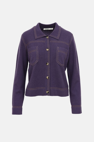 Black Goat Cashmere Stitched Jacket