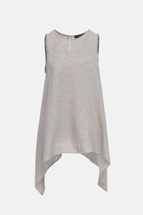 Fabiana Filippi Linen Beaded Top