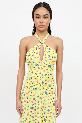 Versace C. 2000's Halter Floral Dress
