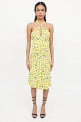 Versace C. 2000's Halter Floral Dress