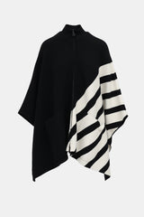 Akris Striped Zip Poncho