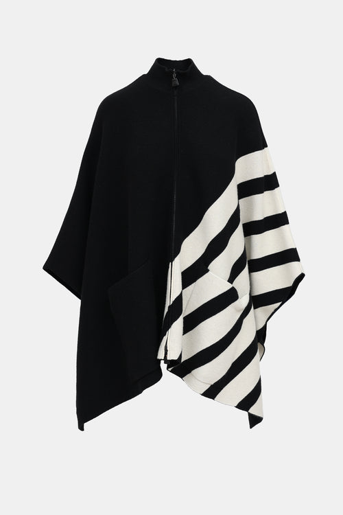 Akris Striped Zip Poncho