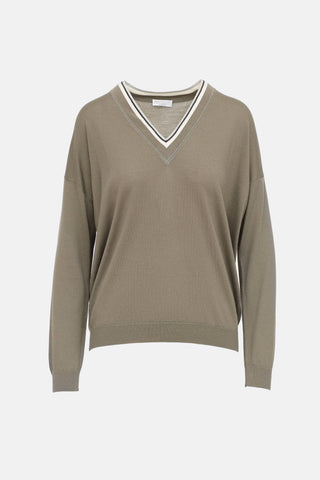 Brunello Cucinelli Monili V-Neck Sweater