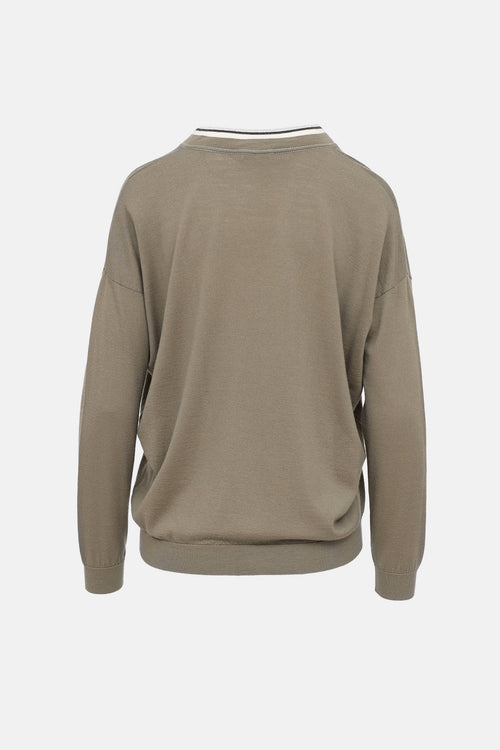 Brunello Cucinelli Monili V-Neck Sweater
