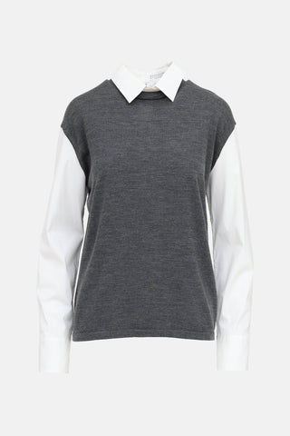 Brunello Cucinelli Layered Vest Shirt