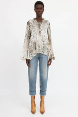 Blumarine Printed Long Sleeve Top