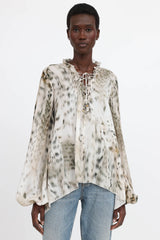 Blumarine Printed Long Sleeve Top