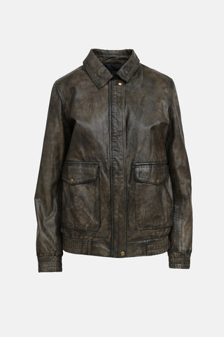 Notyz Leather Bomber Jacket