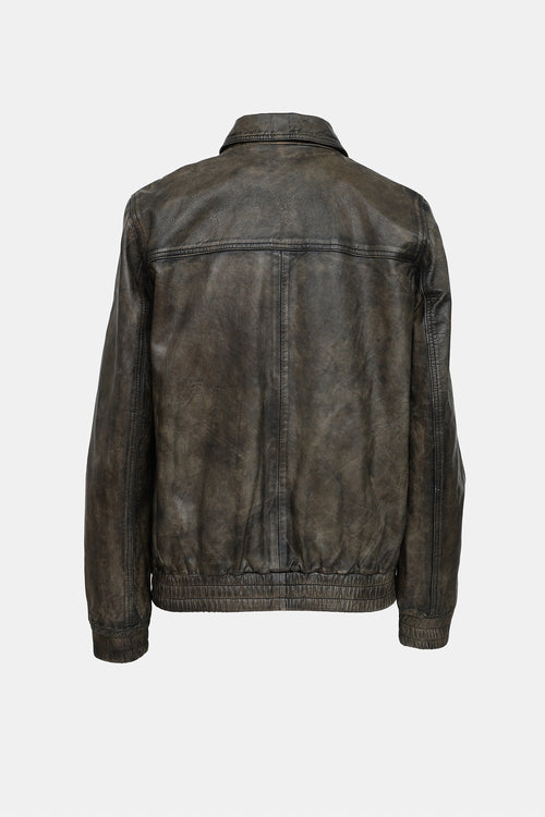 Notyz Leather Bomber Jacket