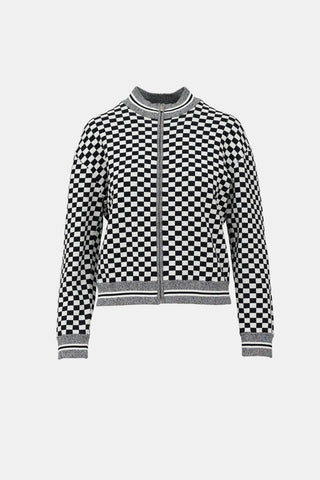 Dior Summer 2018 J'Adior Knit Checkered Bomber Jacket