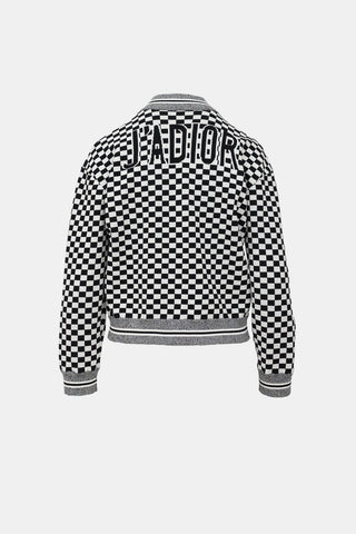 Dior Summer 2018 J'Adior Knit Checkered Bomber Jacket